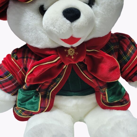 Vintage 90s Dan Dee Christmas Snowflake Teddy 21 in Plush Holiday Stuffed Animal - Picture 2 of 10
